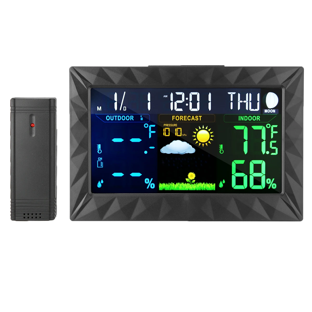 

Digital Weather Station Barometer Thermometer Hygrometer Wireless Sensor LCD Display Weather Forecast With Clock For Household