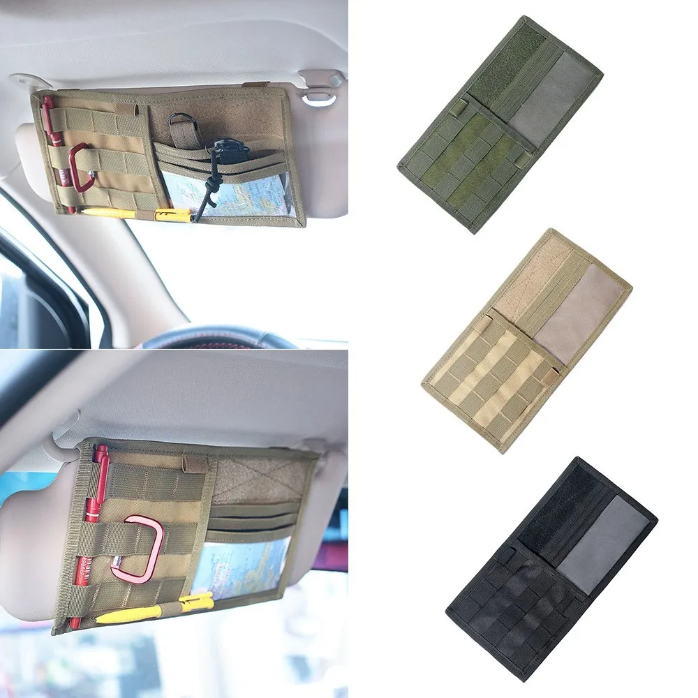 

Tactical Molle Pouch Vehicle Visor Panel Multi-Pocket Truck Car Sun Visor Organizer Cd Bag Molle Pouches Military Accessories