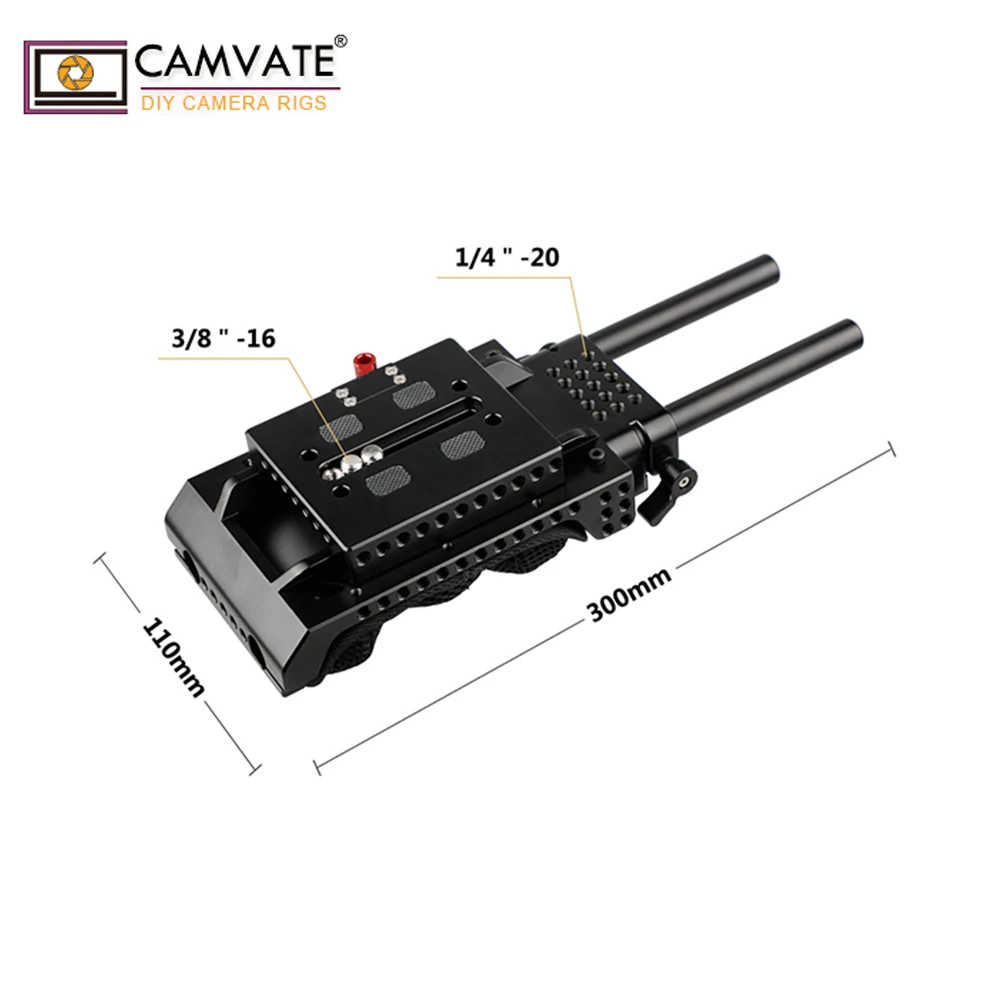 CAMVATE ARRI ласточкин хвост QR опорная пластина с 15 мм двойной стержень для VCT-U14 Адаптер штатива