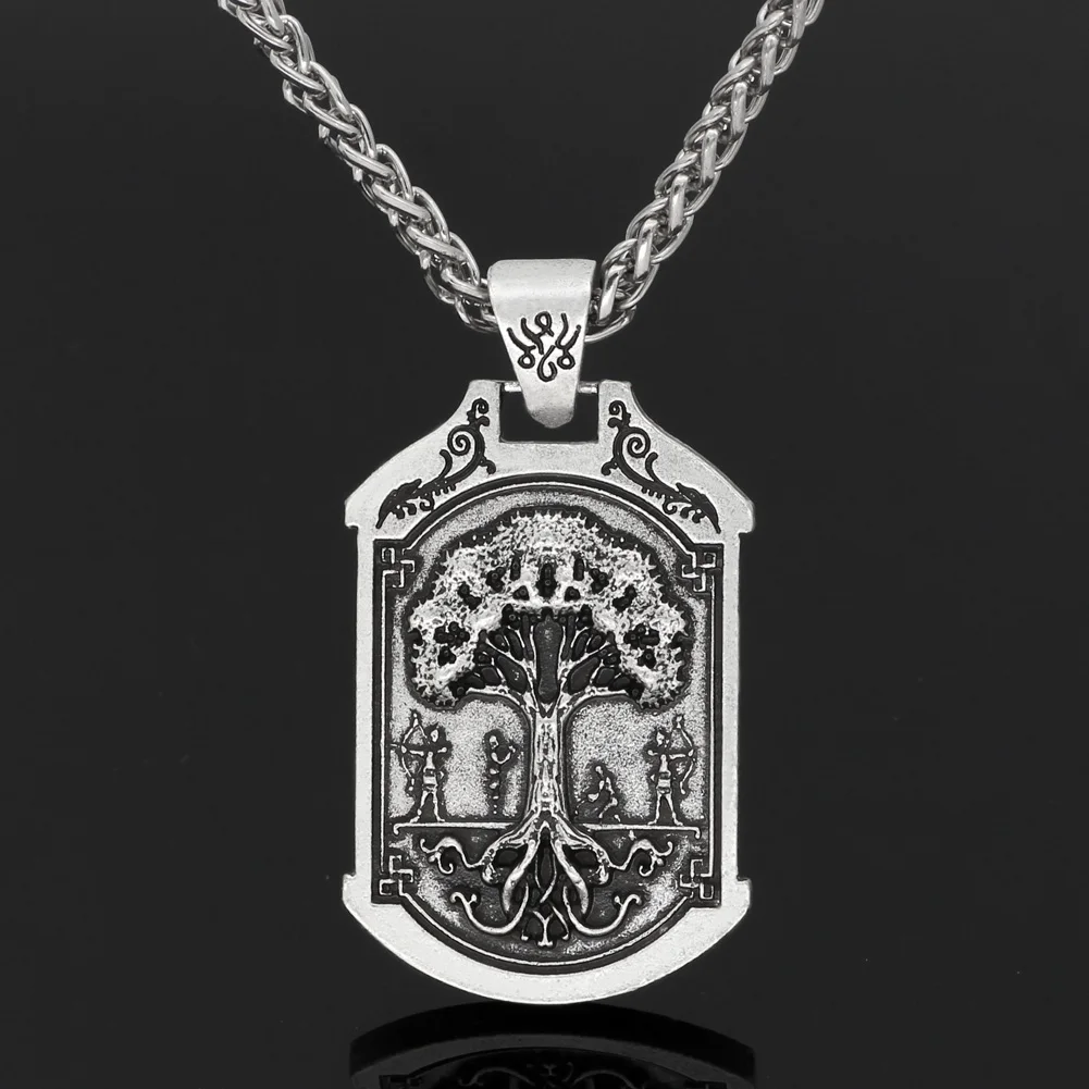 NORDIC VIKING ODIN WOLF VALKNUT NECKLACE