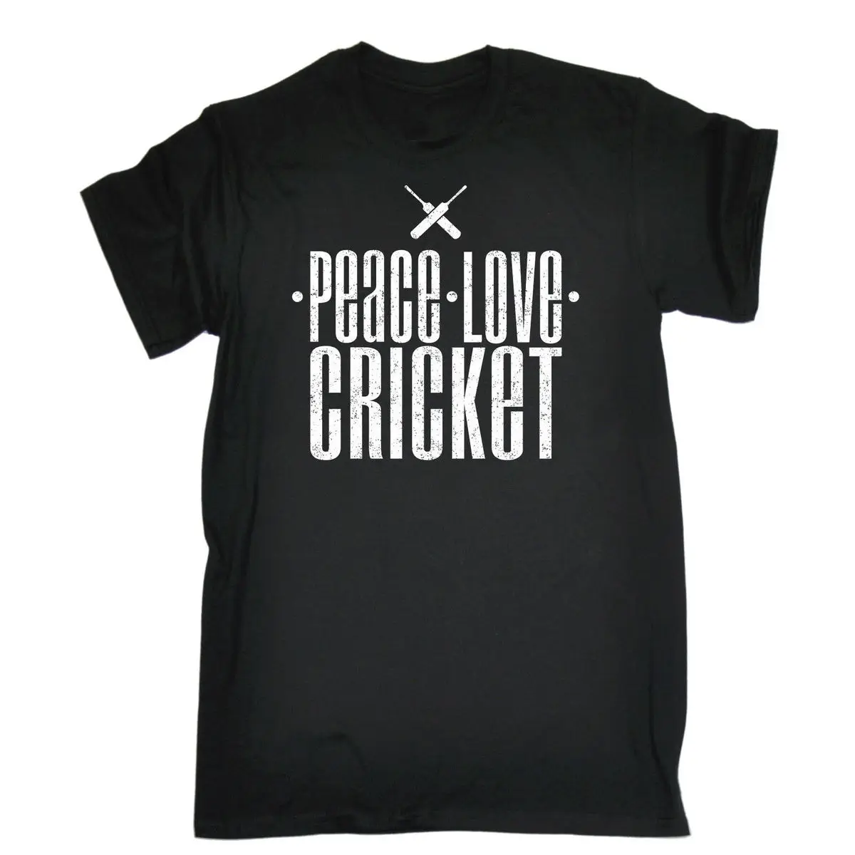 

PEACE LOVE CRICKET T-SHIRT Wicket Bat Ball Tee Birthday Present Funny Gift 123t New Tops 2017 Print Letters Men T Shirt