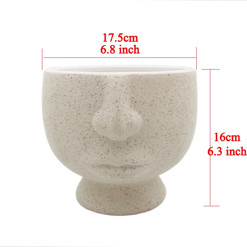 Матовое лицо керамический цветочный горшок белая декоративная ваза для дома человеческая голова Цветочная композиция большой рот ваза горшок для суккулента кашпо