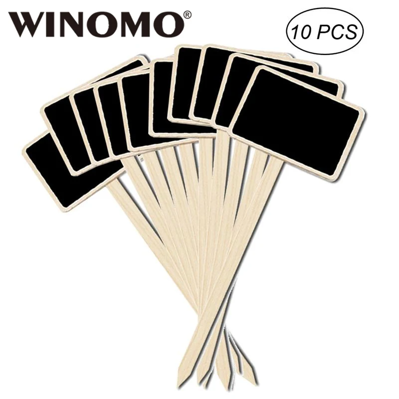 

WINOMO 10PCS Durable Mini Wooden Chalkboard Creative Blackboard Signs Garden Flowers and Plants Tags House Decorations