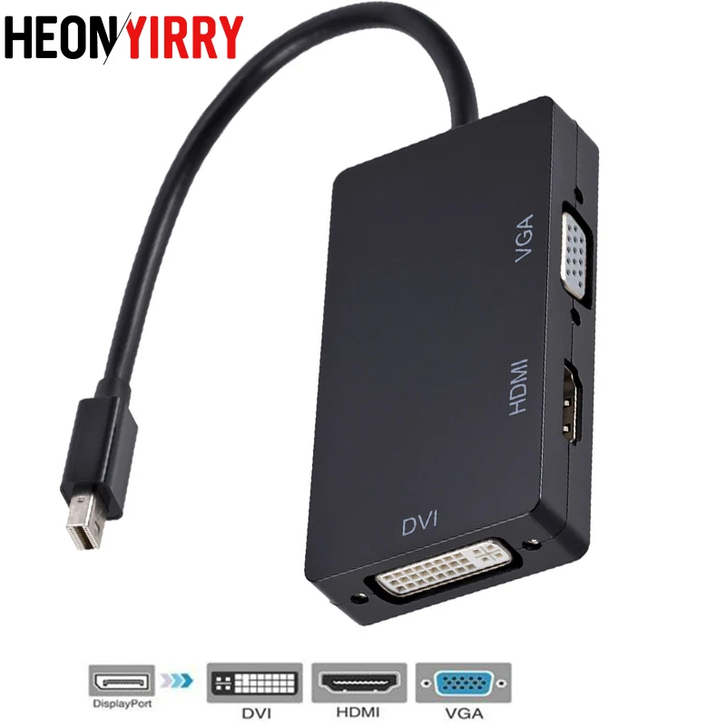 3 в 1 Mini display port DP Male To DVI HDMI VGA Аудио Женский адаптер дисплея порт конвертер для компьютера для ПК MacBook