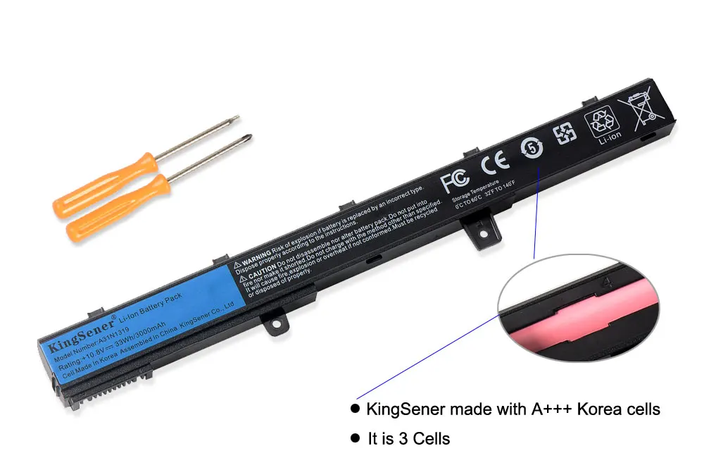 Kingsener-célula Coreana A31n1319 A41n1308 Bateria para Asus X451 X551 X451c X451ca X551c X551ca X551m X551ma A31lj91 0b11000250100 - Imagem 3