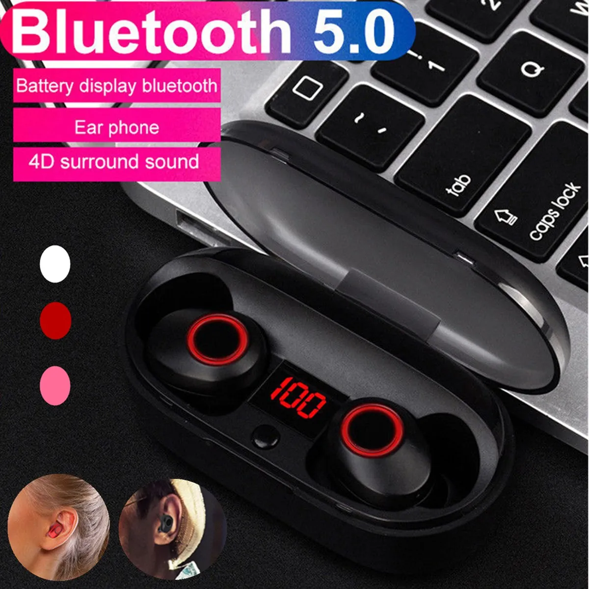 

Professional Twins Mini 4D Stereo Sound Ear buds bluetooth 5.0 Earphone Invisible True Wireless Waterproof Sport Earbuds