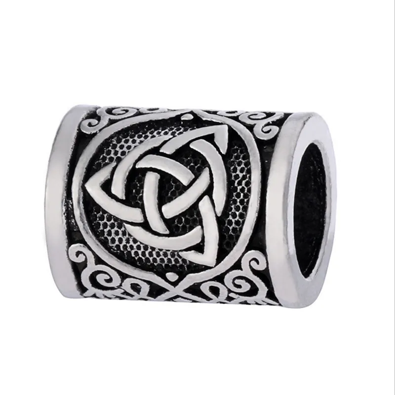 

1pcs Antique Viking Knots Runes Beads Pendant For Beard Hair Paracord Pendant Silver Bracelet DIY Unisex Jewelry Accessories
