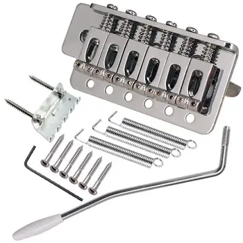 6 Strings Guitar Bridge Saddle Tailpiece for Guitar Strat SQ ST Electric Guitar Tremolo Bridge Standard Guitar Accessories musiclily pro 52 5 mm modern tremolo bridge set for stratocaster strat st style electric guitar parts chrome