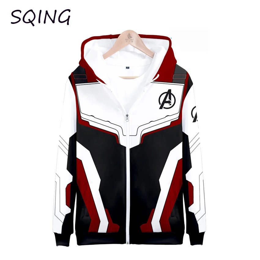 SQING Anime Cosplay Avengers Endgame Quantum Realm Superhero Iron Man Coat Men Women Kids Match Wallet Hoodie Cosplay Costumes