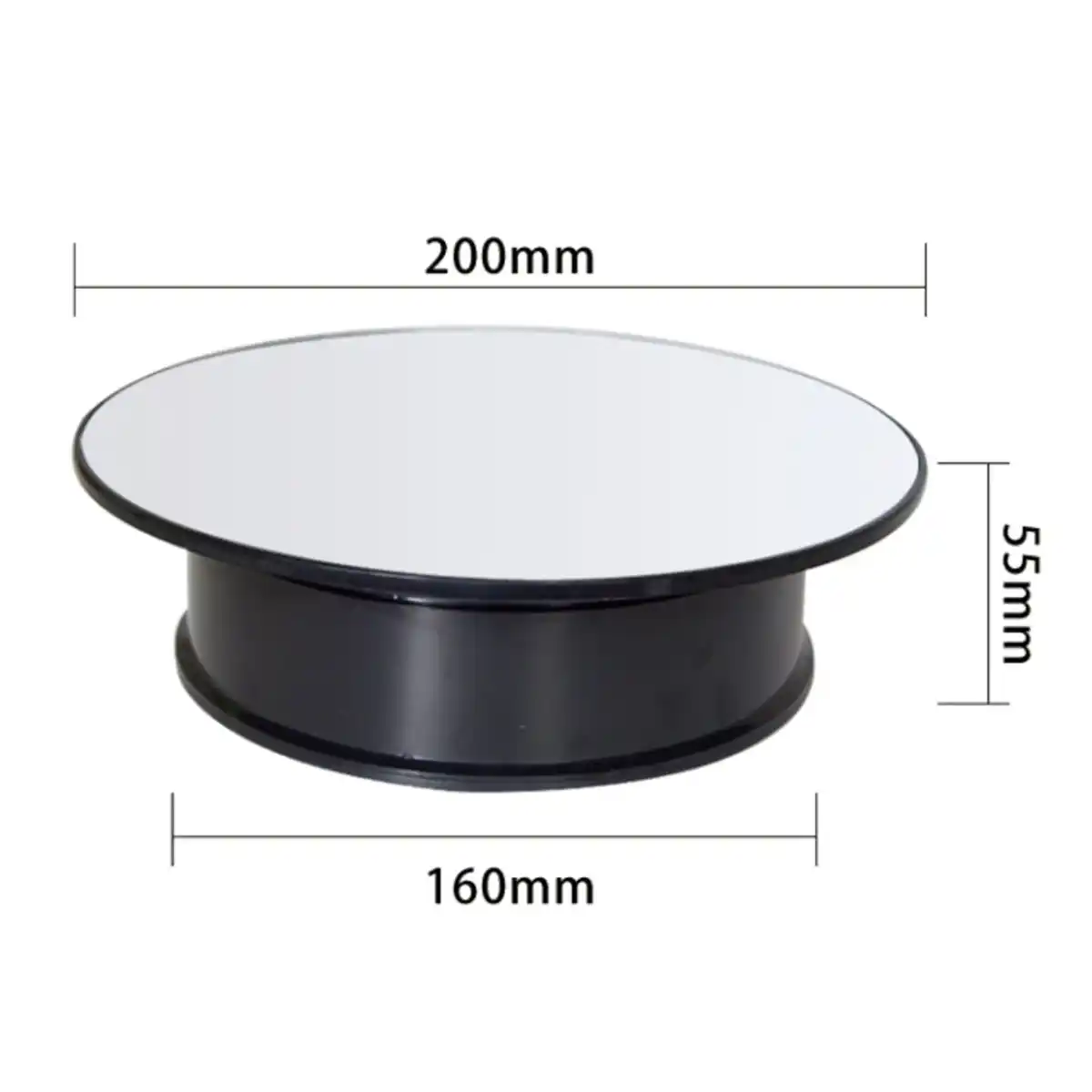 Round Mirror Top Electric 360° Turntable Rotating Jewelry Display Stand UK