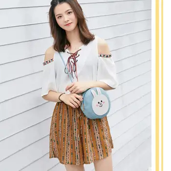 

PinShang Girls Cute Cartoon Rabbit/Bear Pattern Circle Mini Mobile Phone Bag