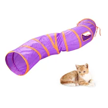 1 pc w kształcie litery S kot składany tunel niebieski rozmyte kot namiot zabawki dla zwierząt ciepłe pluszowe koty tunelu (fioletowy)(China)