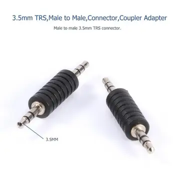 

2Pcs/set 3.5mm Stereo Male to Male Jack Audio Plug TRS Connector Nickel Plated Plug