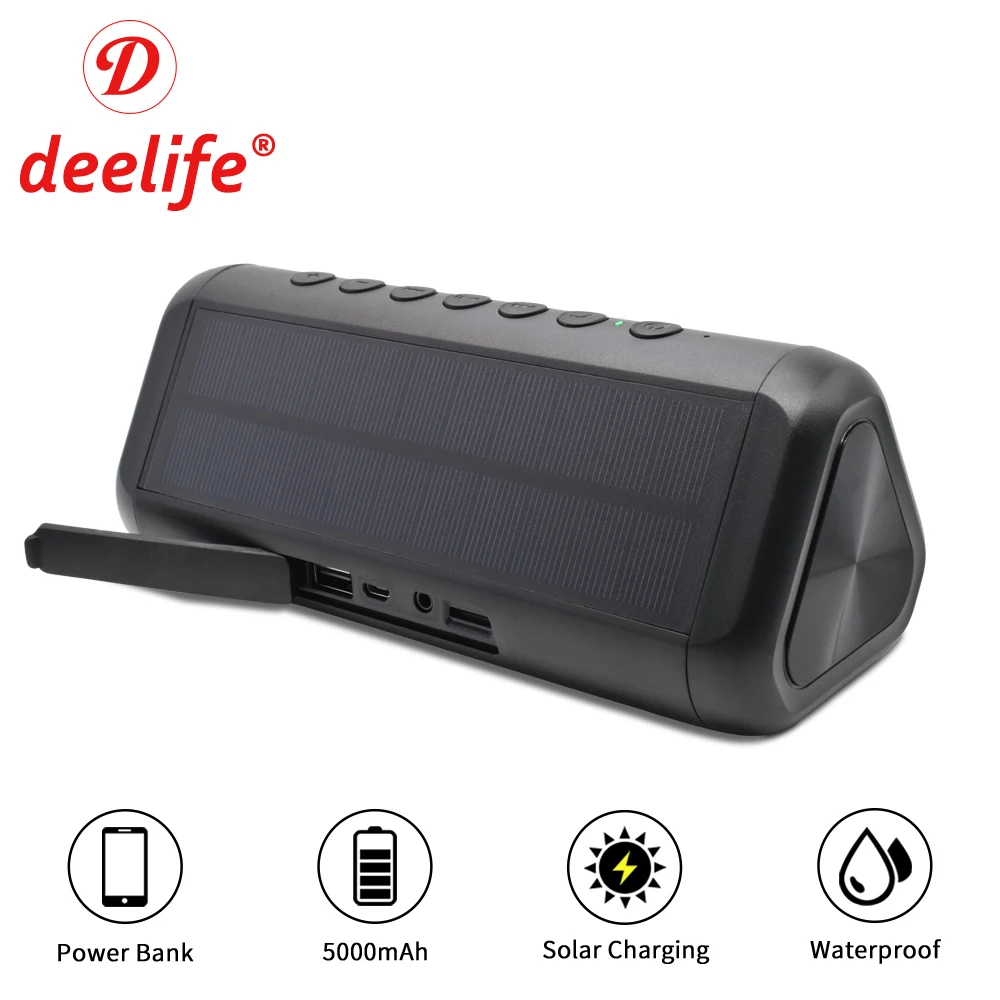 Deelife Bluetooth Speaker Waterproof Portable Speakers Wireless Powerful Solar Stereo Music Loudspeaker Box AUX Outdoor Column Deelife Bluetooth Speaker Waterproof Portable Speakers Wireless Powerful Solar Stereo Music Loudspeaker Box AUX Outdoor Column