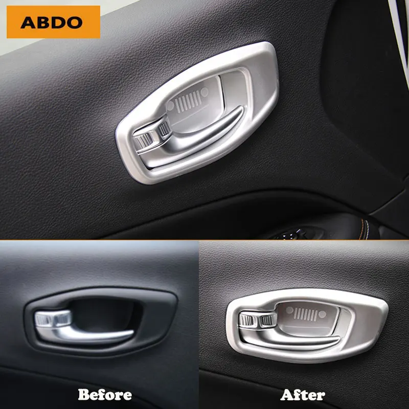 Car Accessories ABS Matte Interior Door Handle Cover Trim for Jeep