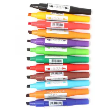 

Markers Popular Double Marker Pen Oily Mark 12 Color Delicate Drawing Marking Pen Caligraphy Pen