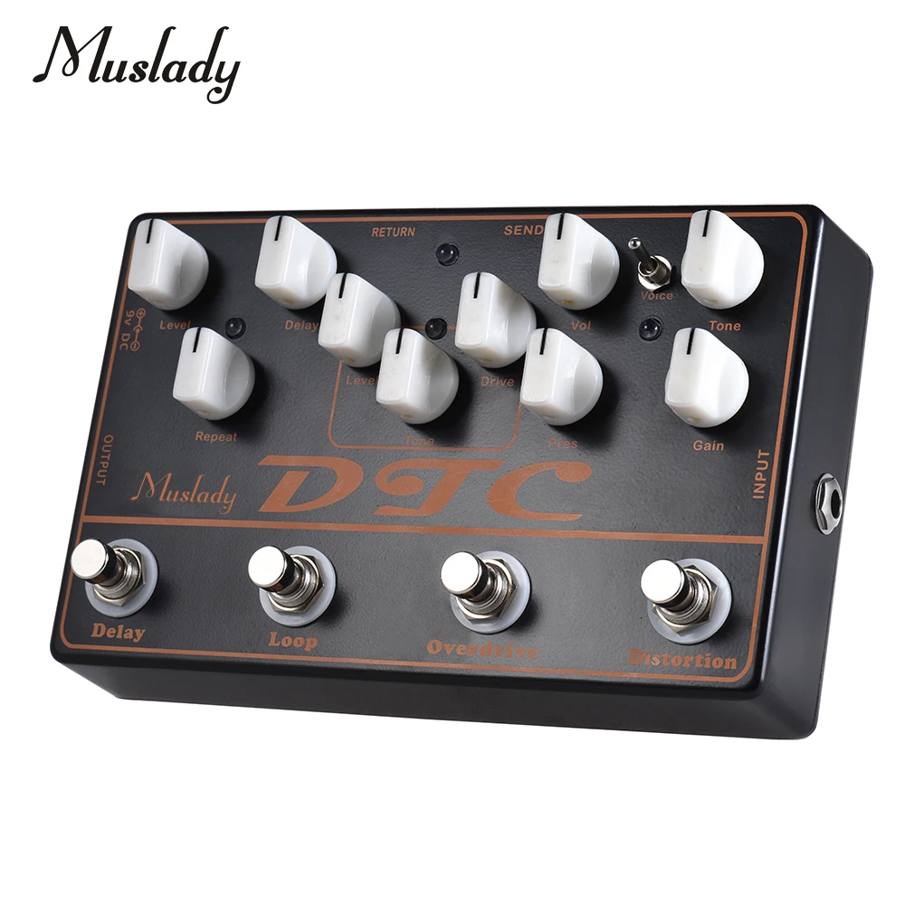 Muslady Effect Pedal DTC 4-in-1 Electric Guitar Effects Distortion + Overdrive Loop Delay | Электроника