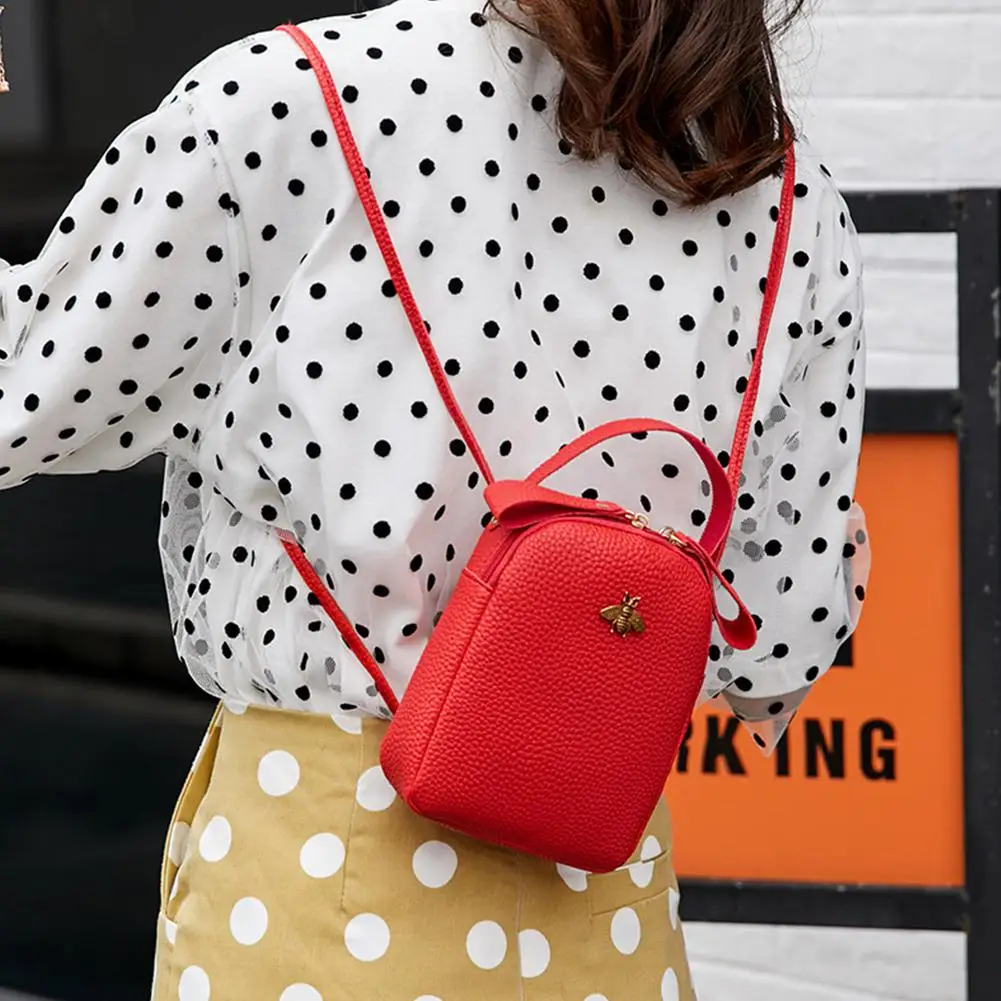 

Women Backpack Fashion Litchi Grain Texture Messenger Bags Mini Portable Single-shoulder Bag Pu leather Clutches Crossbody Bags