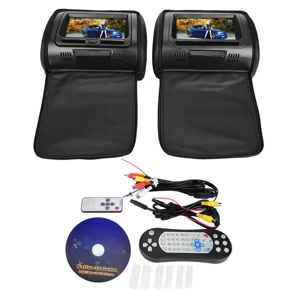 

7" Car Digital Screen Headrest DVD Video Player Monitor with Zipper Cover accessoire voiture headrest monitor New arrives