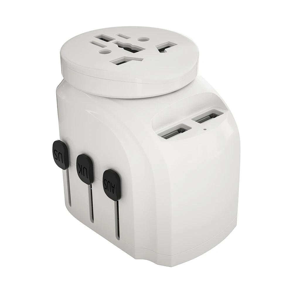 

2500W International Travel Adapter for Hair Dryers, 2 USB Charging and UK/AU/US/EU Worldwide Plug Adapter