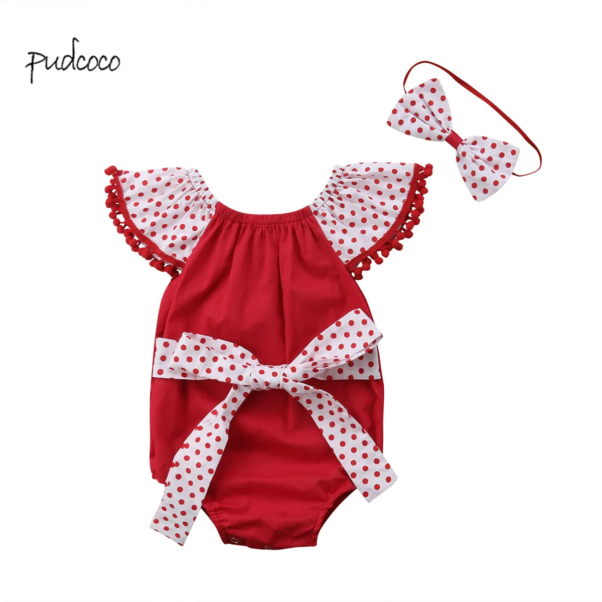 Pudcoco/новый бренд боди с оборками для маленьких девочек + повязка на голову