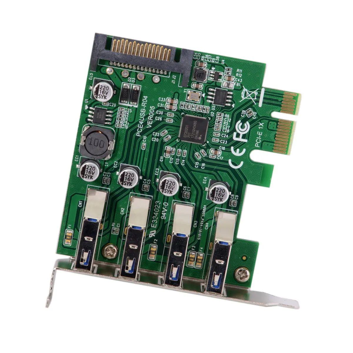 Jimier USB 3 0 концентратор PCI Express на низкопрофильный 4 порта E Расширенная карта
