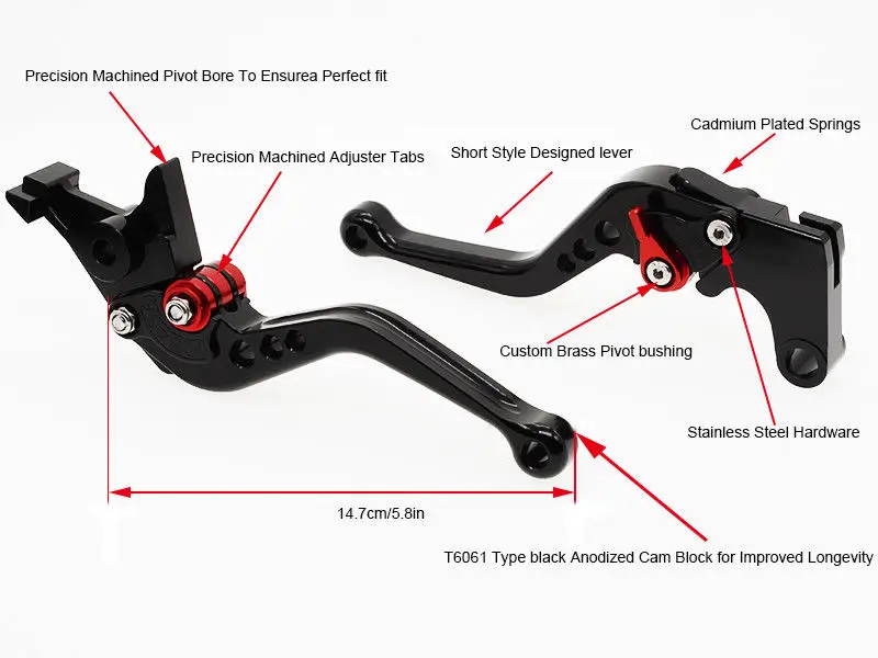 ЧПУ Короткие Регулируемые сцепные рычаги пара для Suzuki TL1000R 98-03 SV1000/S 03-07 Bandit 650 S HAYABUSA GSXR 1300 99-07