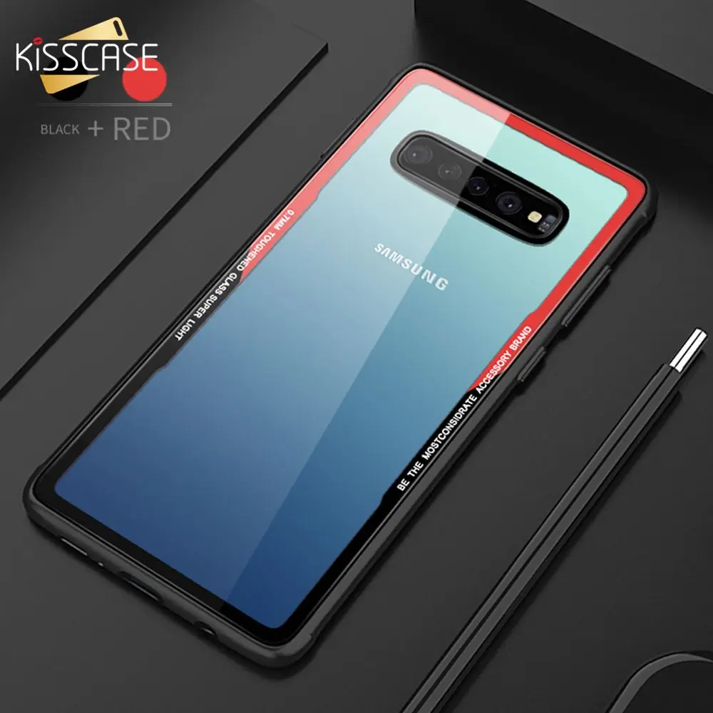 Чехол из закаленного стекла KISSCASE для Samsung Galaxy S10 LITE PLUS S10E прозрачные чехлы задняя