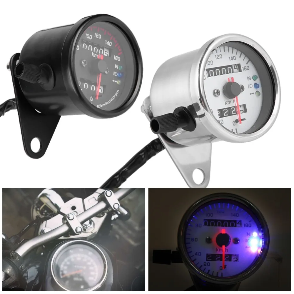 

Universal Motorcycle Odometer Speedometer Gauge Signal Dual Digital Display KM/H Without Kege Metal for all motorcycle DC 12V