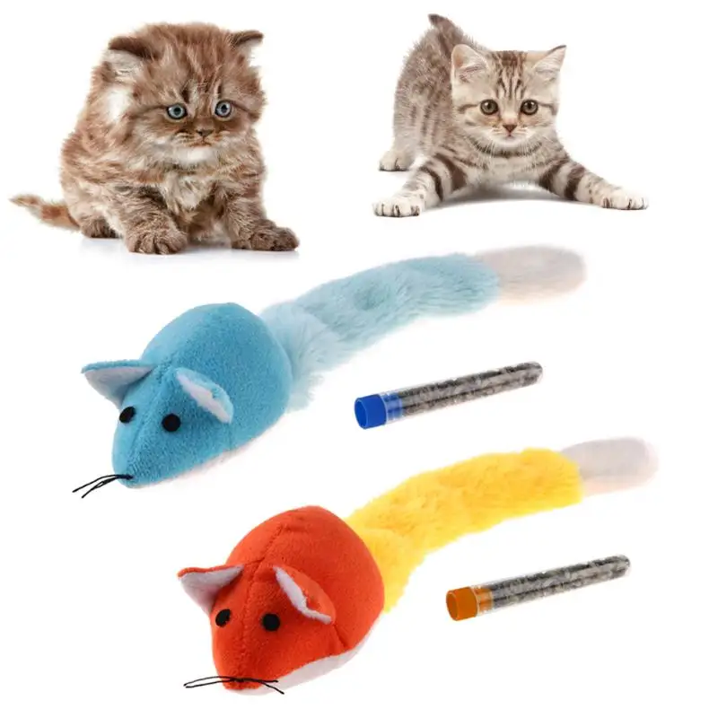 

RC Toy Wireless Winding Mechanism Mouse Cat Toy For Cat Dog Pet Trick Playing Toy Plush Rat Mechanical Motion Rats Random Color