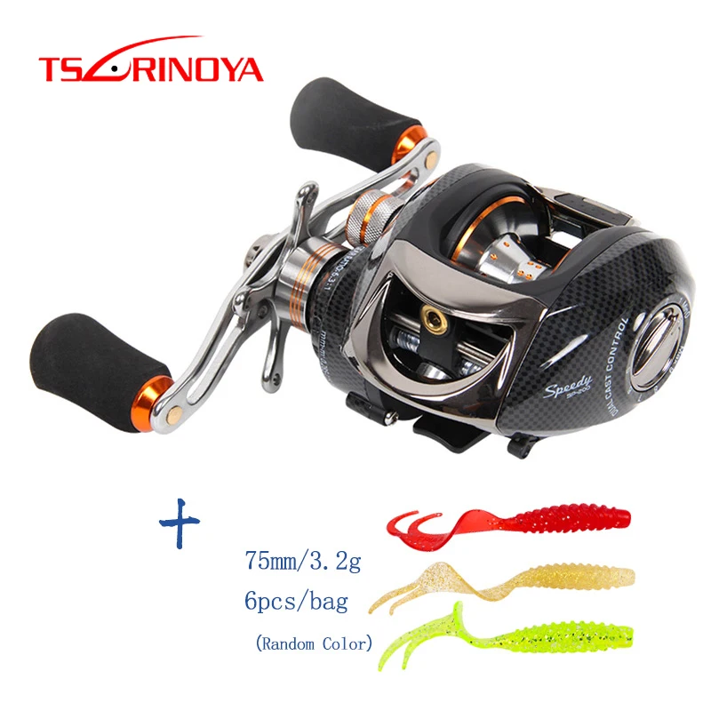 

Free shipping TSURINOYA Speedy Bait Casting Reel 14BB Magnetic+Control Dual Brake System 6.3:1 Right Hand casting Fishing Reel