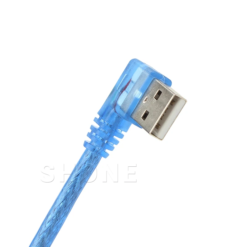 Прозрачный синий l образный двойной usb кабель для передачи данных Папа папа USB 90