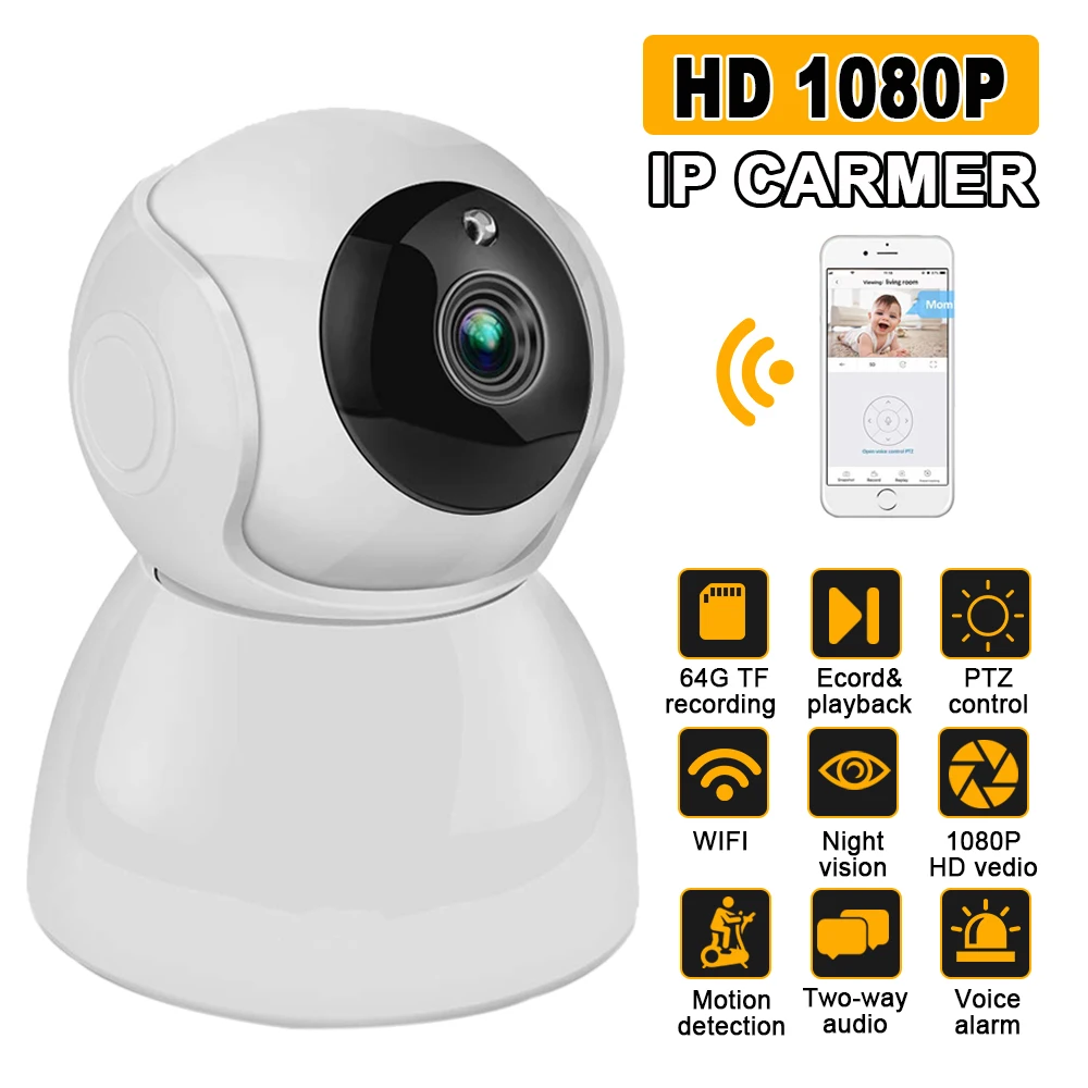

HD 1080P Alarm Motion Detection APP Control PTZ Home Security IP Camera Wireless Network CCTV Surveillance Night Vision Monitor