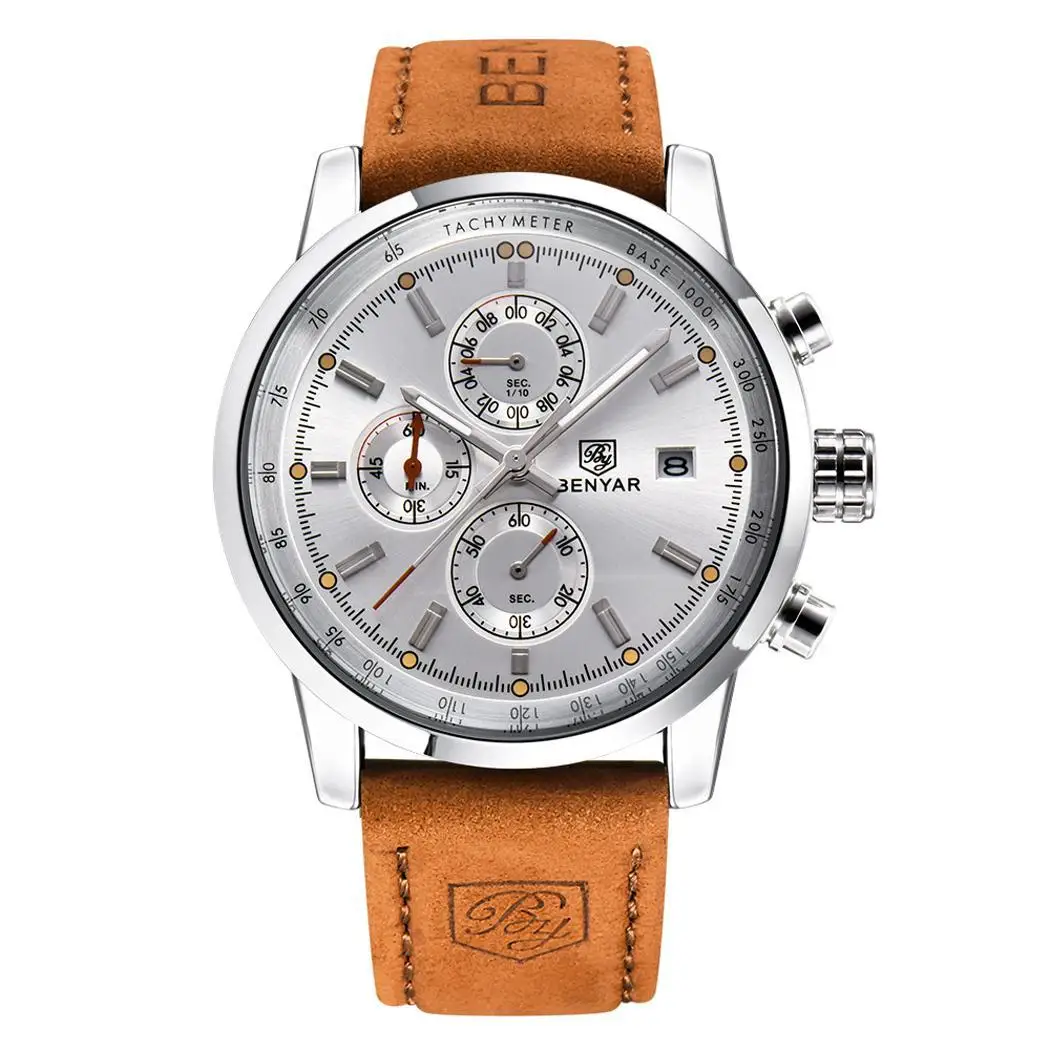 

Men Fashion Casual Multifunctional Round Dial Quartz Luminous, Calendar, Hours/Minutes/Seconds Wrist Watch
