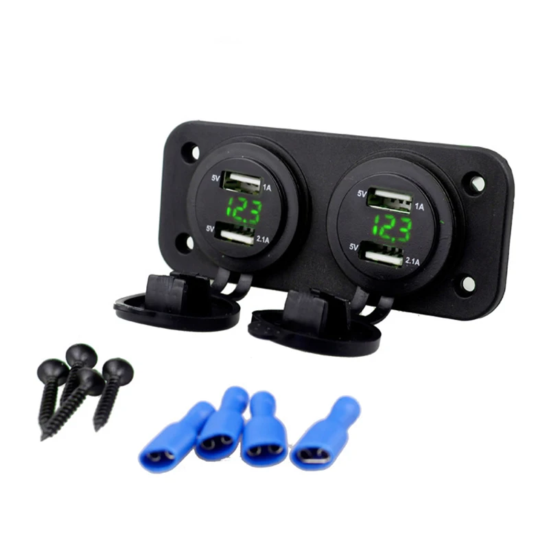 

CARCHET 5V 2.1A/1A Waterproof 4 USB Charger Power Car Phone Charger Sockets Charging Adapter LED Display For iPhone