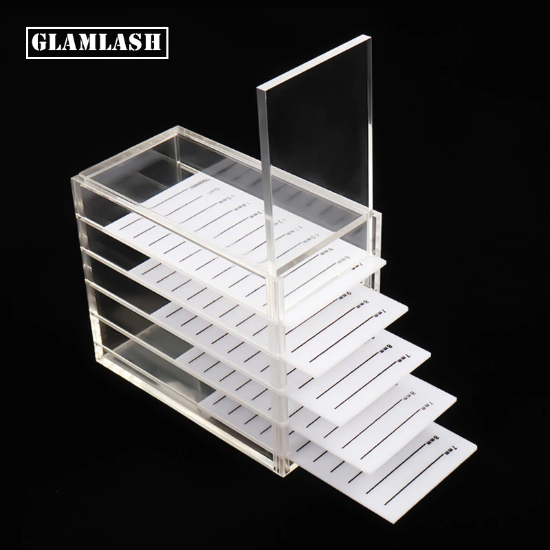 

GLAMLASH false eyelash extension display stand acrylic 5 Layers Pallet Lash display Holder eyelashes Storage Box container