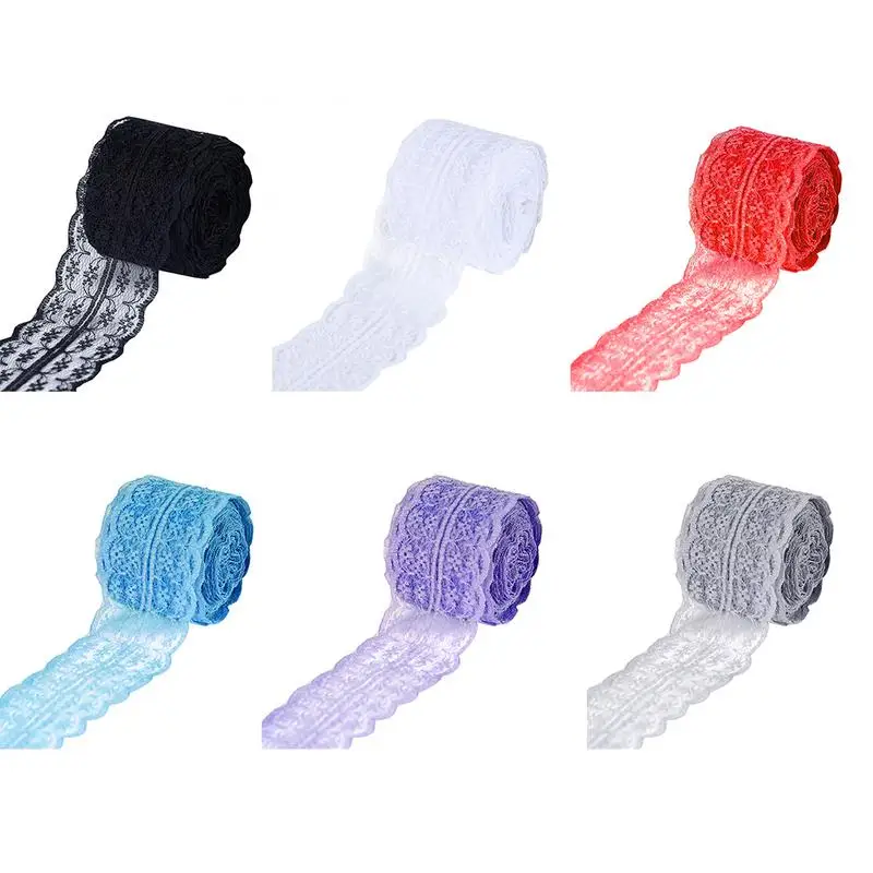 

10M Colorful Lace Ribbon Clothing Accessories Handmade Materials Trim Fabric DIY Embroidered Net Cord For Sewing Decoration