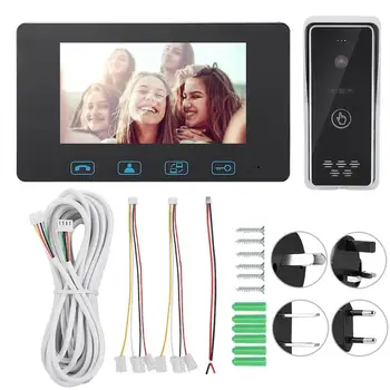 

5V/1A 7in TFT LCD Video Door Phone Doorbell Intercom Kit IR Night Vision Waterproof