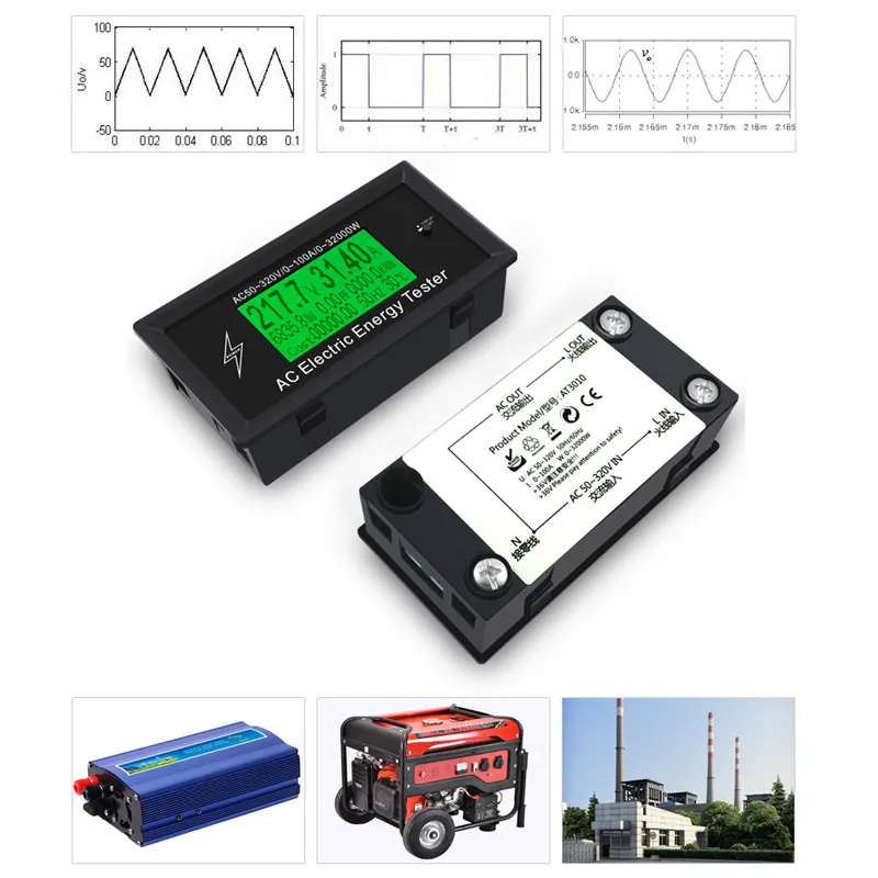 AT3010 AC50 ~ 320V 100A измеритель напряжения цифровой индикатор мощности вольтметр