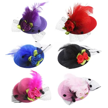 

12pcs Hairpins Homburg Elegant Gauze Vintage Headwear for Wedding Photography