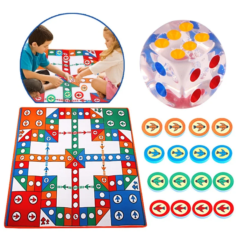 Folding Classic Flight Chess Mat Kid Flying Chess Party Board Game