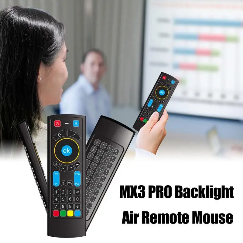 

MX3 PRO Backlight Air Remote Mouse 6 Axis Somatosensory Wireless Mouse Keyboard CR3 for Android Smart TV Box HTPC IPTV Pad Xbox
