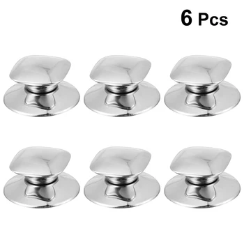 

6PCS Square Shape Stainless Steel Pot Knob Cookware Pot Lid Handle Holding Knob For Home Restaurant Kitchen