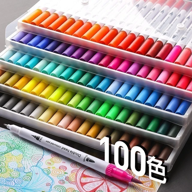 Dual Tip Brush Markers Pens Set 60 Colors  Dual Tip Brush Pens Art Markers  100 - Art Markers - Aliexpress