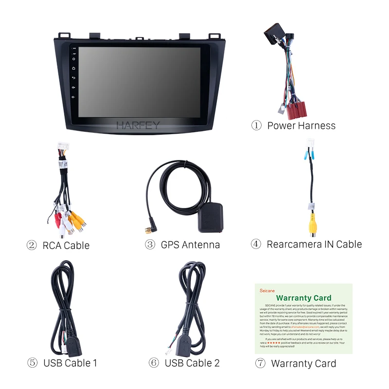 Автомобильная Мультимедийная система Harfey 9 дюймов Android 8 1 с GPS Bluetooth Wi Fi USB 1080P 2009 2010