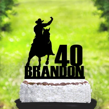 

Personalized 40th Birthday cake topper,Horse Rider Cake Topper ,custom acrylic Western Riding Cake Topper,Cowboy Riding Horse