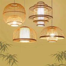 Chinese Wood LED Pendant Lights Lighting Bamboo Living Room Pendant Lamps Dining Room Hanging Lamps Kitchen Fixtures Luminaire chinese wooden pendant lamps dining rooms tea houses corridors balcony entrance round lamps pendant lights za zl508