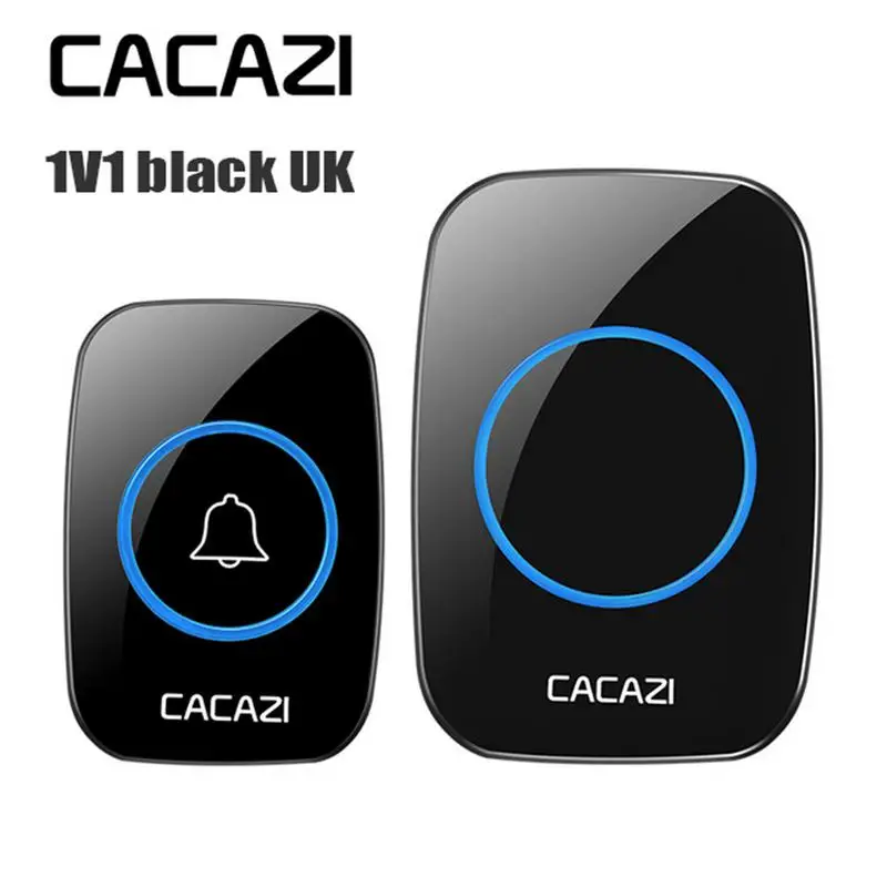 

Waterproof 1V2 Transmitter 1V2 Receiver 38 Ringtones LED Indicator Door Chime Wireless Doorbell 300M Range Smart Door Bell