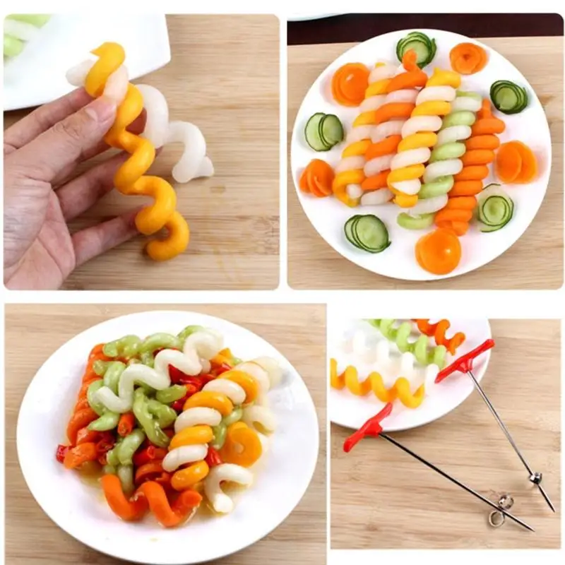 Ручной нож для овощей, спиральный нож для картофеля, моркови, огурца, слайсер, резак, кухонные инструменты для резьбы
