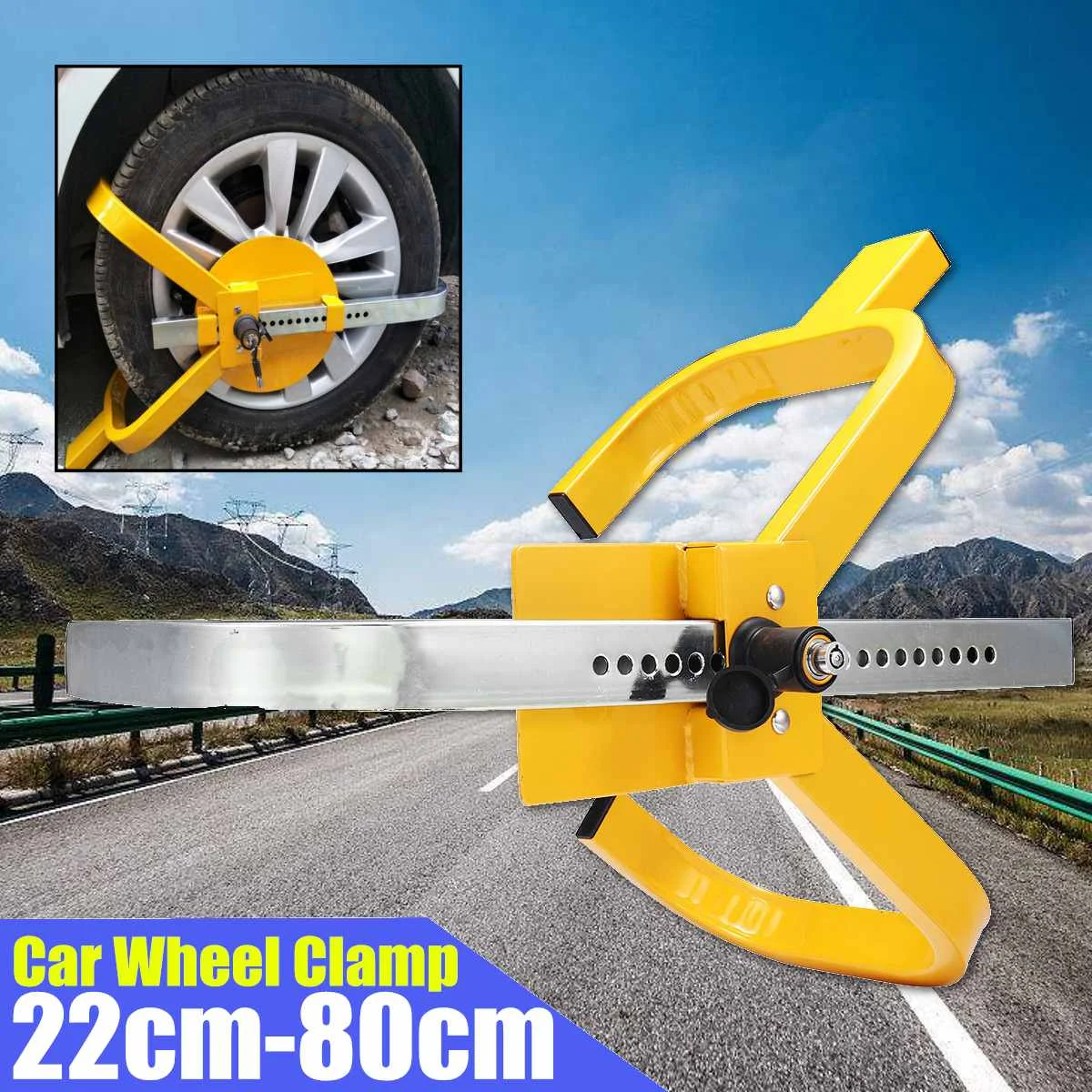 Heavy Car Wheel Clamp Van Truck Caravan Trailer Tire Safety Lock